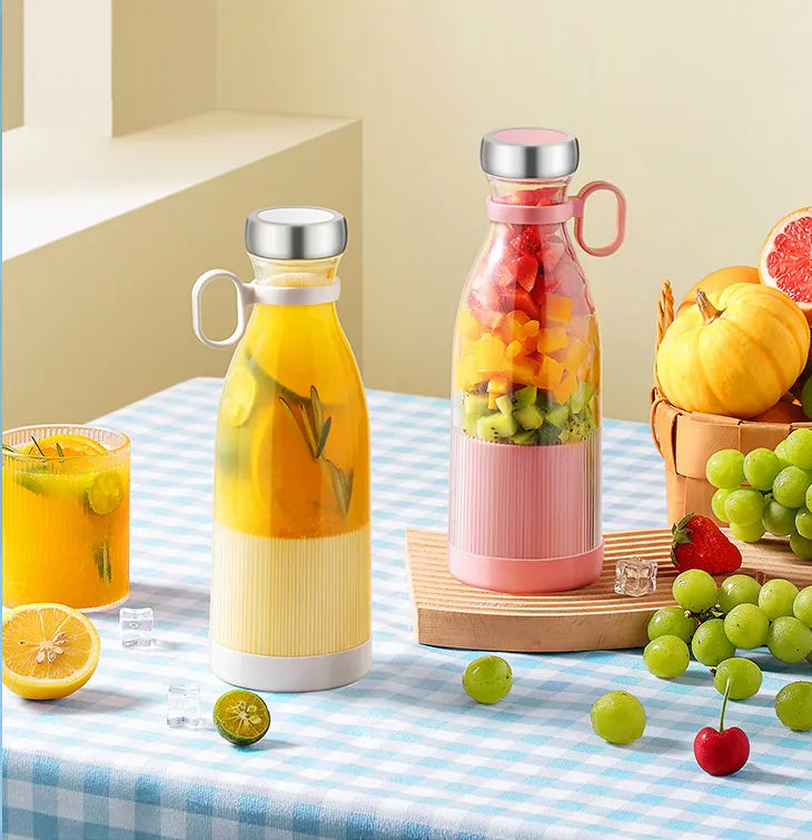 Mini Electric Juicer Machine & Glass Portable Blender With Fast